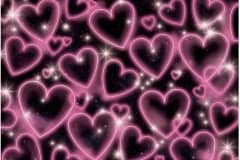 Pink Hearts on black background